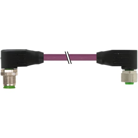 Murrelektronik M12 Y-distributor / M8 female 0 Degree, PUR 3x0.25 bk UL/CSA+drag chain 0.5m 7000-40551-8030020